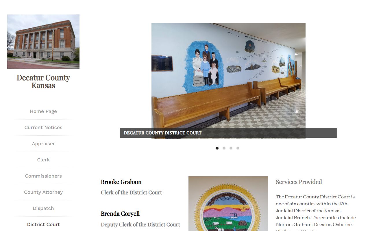 Decatur County District Court contact page for court records after arrest