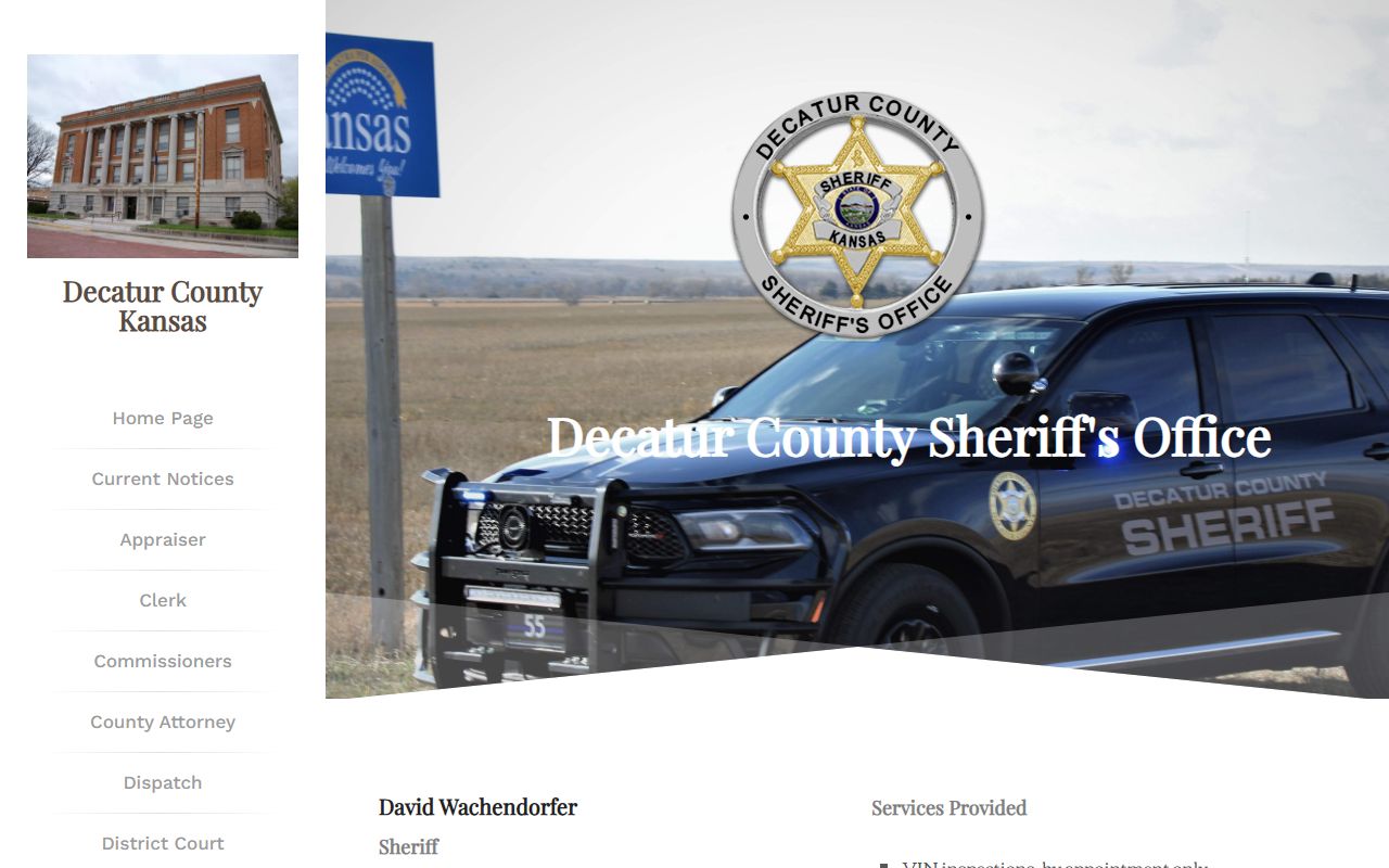 Decatur County inmate population sheriff jail information page