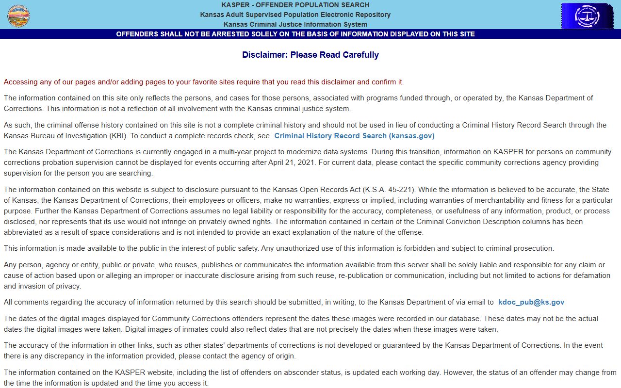Kansas KASPER locator for Decatur County sentenced inmate search